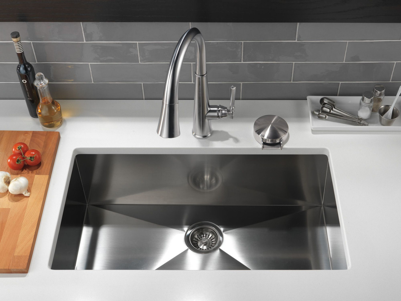 9182-AR-PR-DST Emmeline Single Handle Pull Down Kitchen Faucet, Lumicoat Arctic Stainless