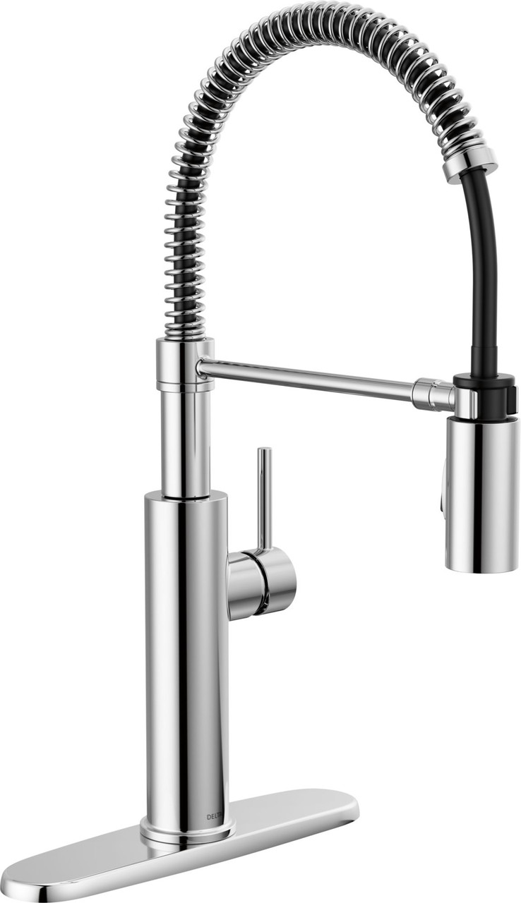 Delta 18803-DST Antoni Single Handle Pull Down Spring Kitchen Faucet, Chrome