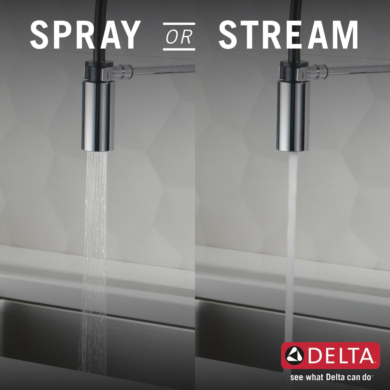 Delta 18803-DST Antoni Single Handle Pull Down Spring Kitchen Faucet, Chrome