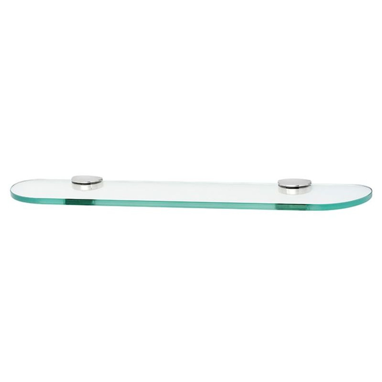 24-in Glass Shelf with Brackets Modern in Polished Chrome 24-in Glass Shelf with Brackets Modern in Polished Chrome