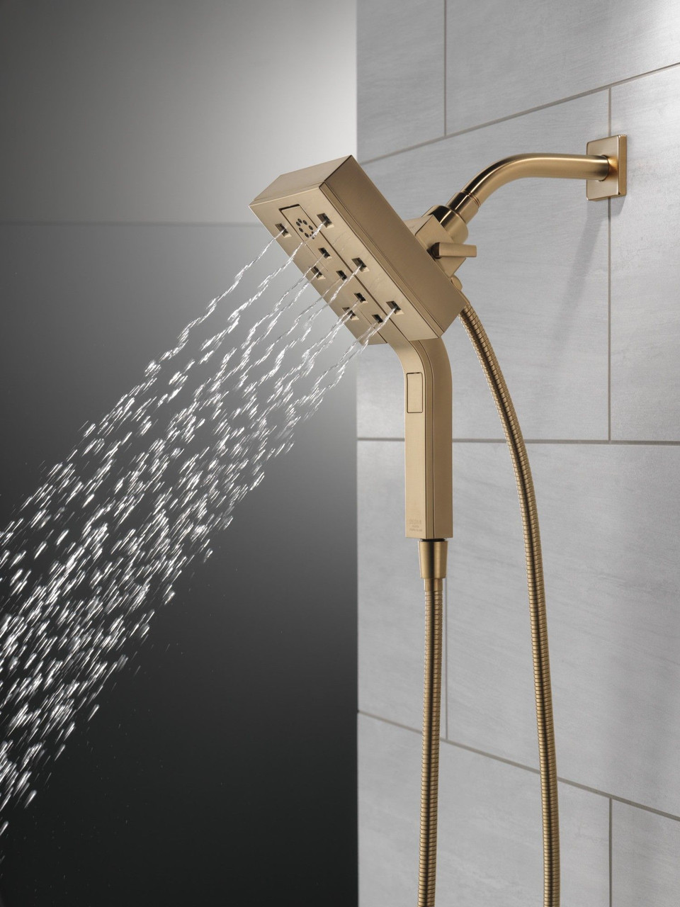 58473-CZ-PR Universal Showering Components H2Okinetic In2ition 4-Setting Two-In-One Shower, Lumicoat Champagne Bronze