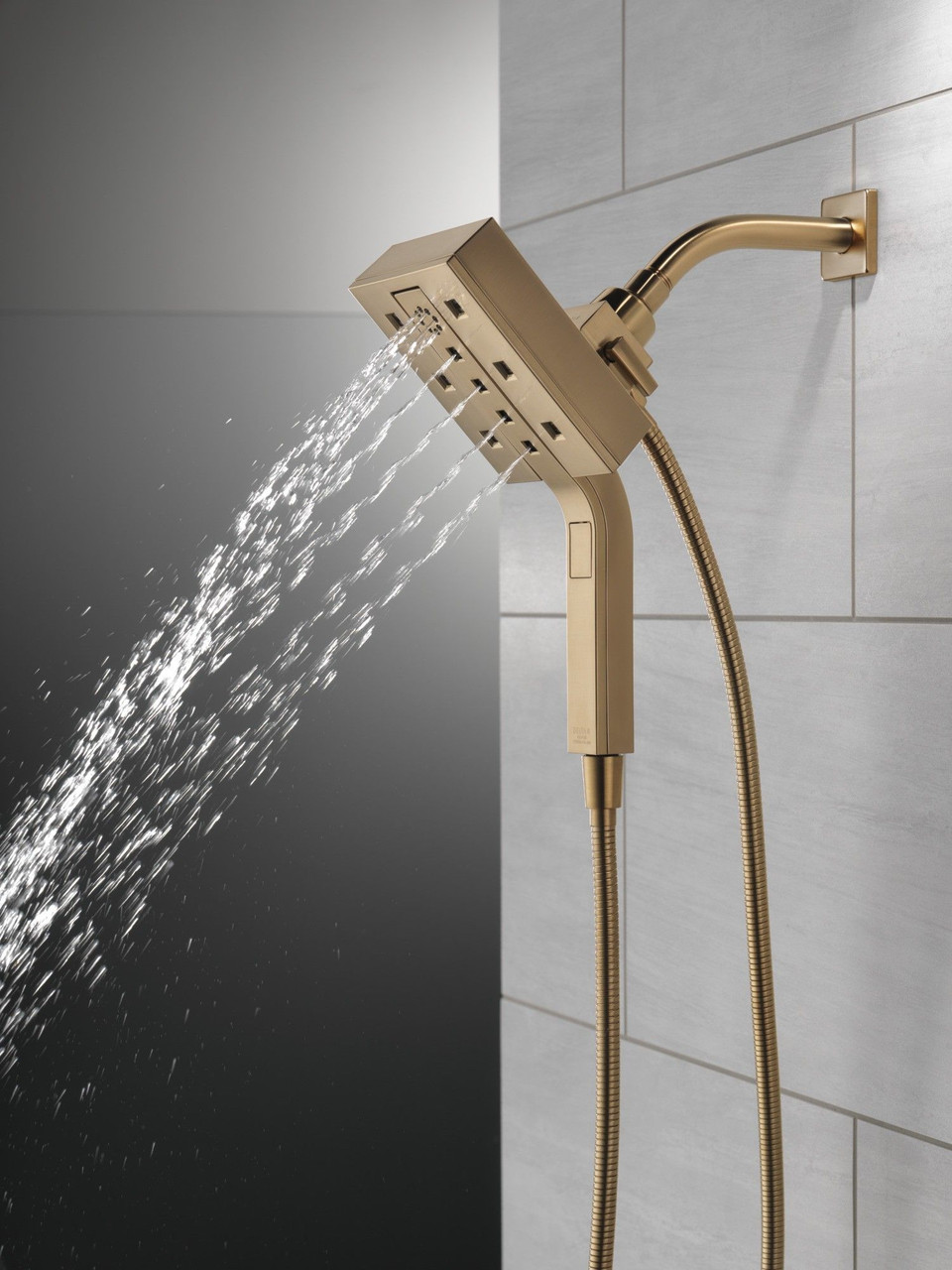 58473-CZ-PR Universal Showering Components H2Okinetic In2ition 4-Setting Two-In-One Shower, Lumicoat Champagne Bronze