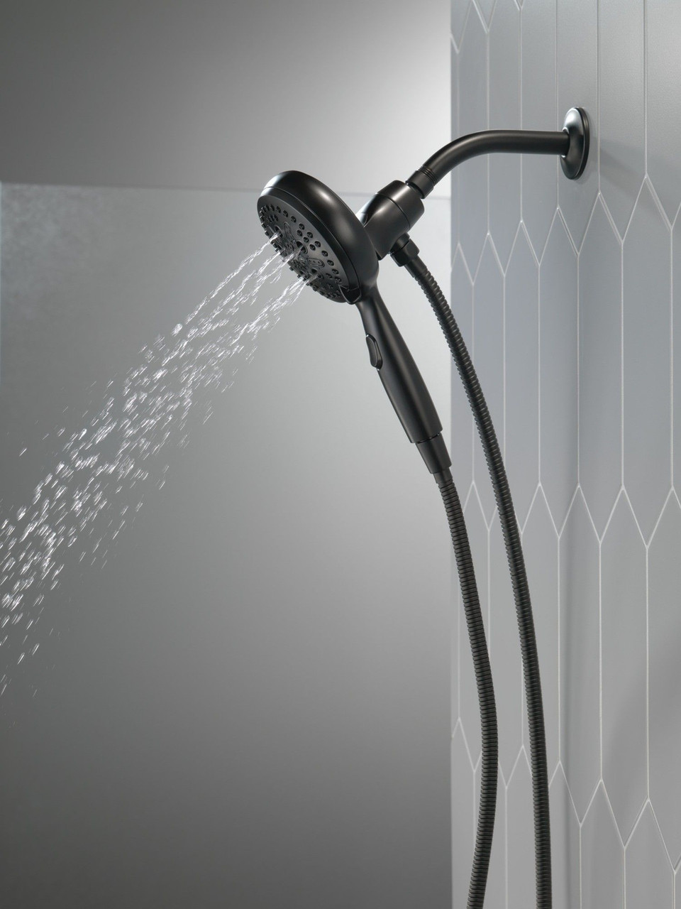 54810-BL-PK Universal Showering Components 7-Setting SureDock Magnetic Hand Shower, Matte Black