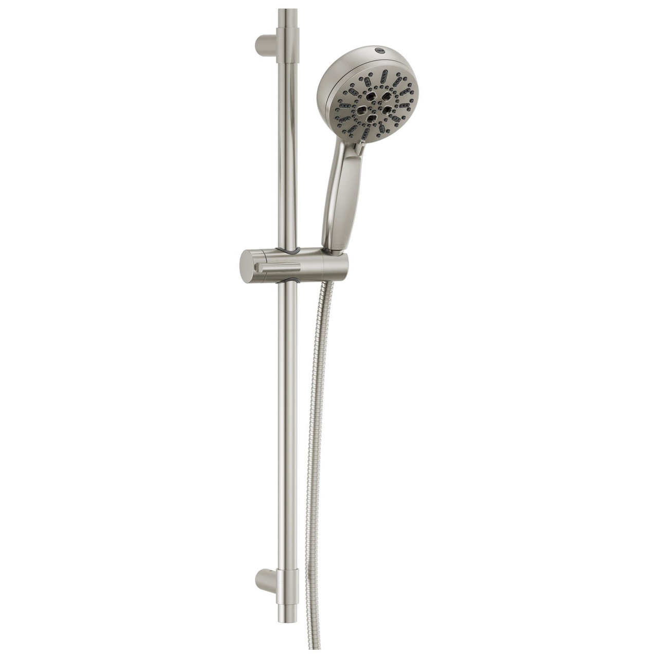 51584-SS-PR Universal Showering Components 7-Setting Slide Bar Hand Shower with Cleaning Spray, Lumicoat Stainless