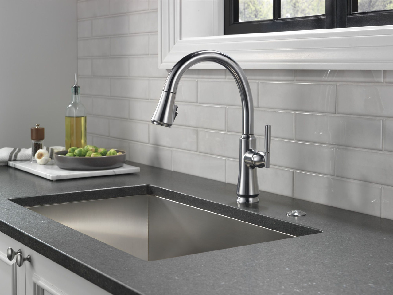 9179-AR-DST Coranto Single Handle Pull Down Kitchen Faucet, Arctic Stainless