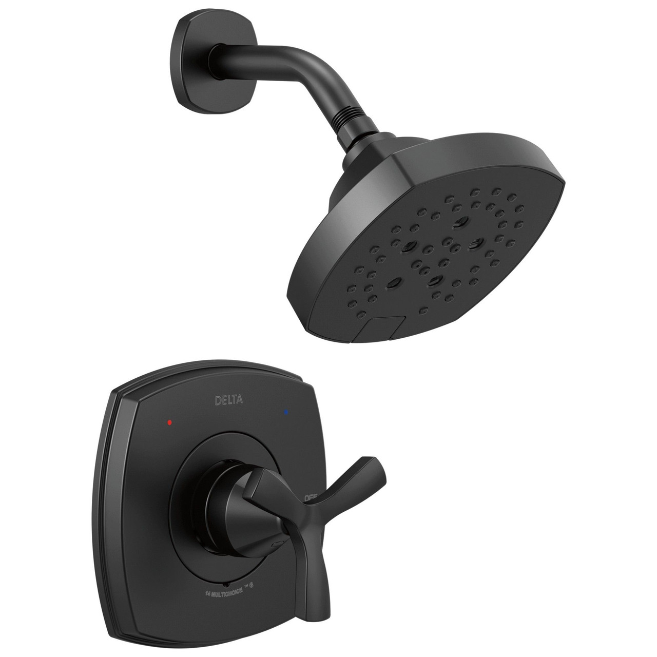 T142766-BL Stryke 14 Series Shower Only, Matte Black