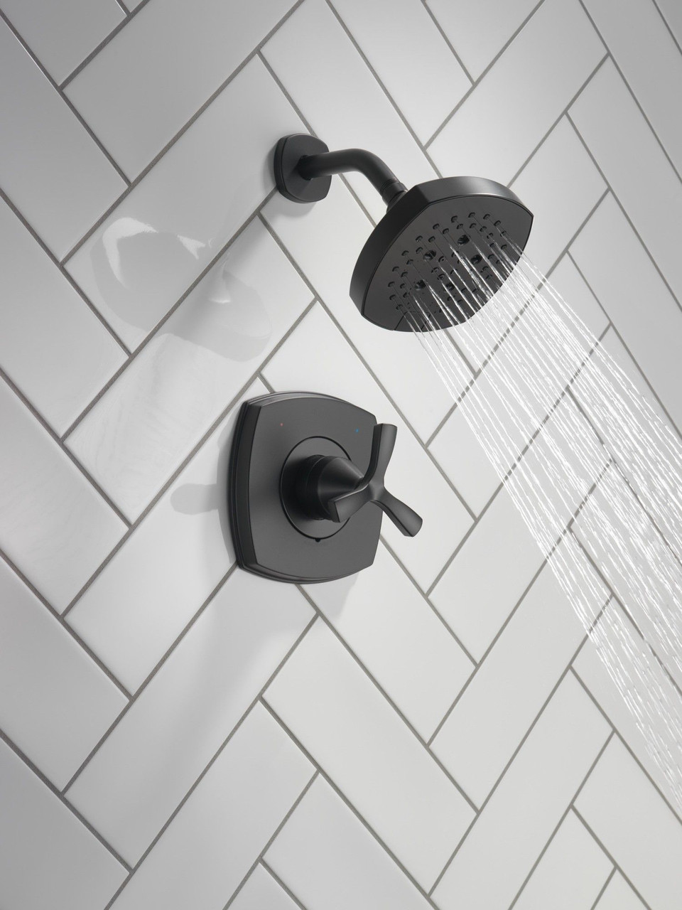 T142766-BL Stryke 14 Series Shower Only, Matte Black