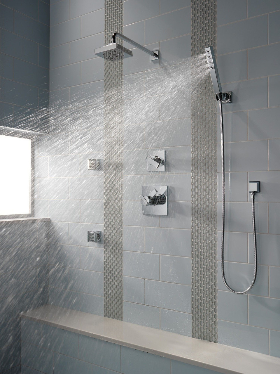RP70171-15 Universal Showering Components H2Okinetic Single-Setting Raincan Shower Head, Chrome