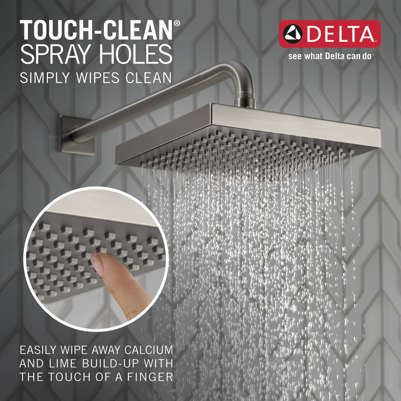 Delta 52841-SS Universal Showering Components Single-Setting Raincan Shower Head, Stainless