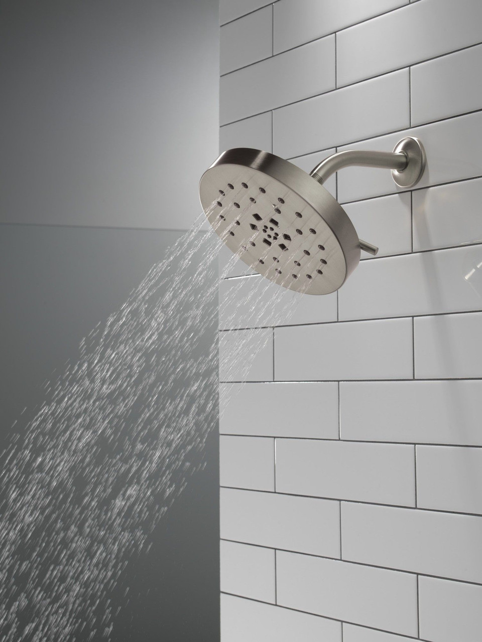 52488-SS-PR Universal Showering Components H2Okinetic 4-Setting Shower Head with UltraSoak, Lumicoat Stainless