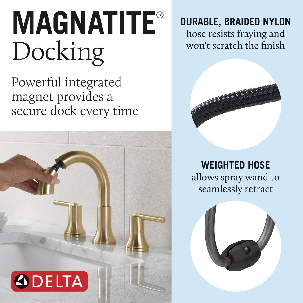3559-CZPD-DST Trinsic Two Handle Widespread Pull Down Bathroom Faucet, Champagne Bronze