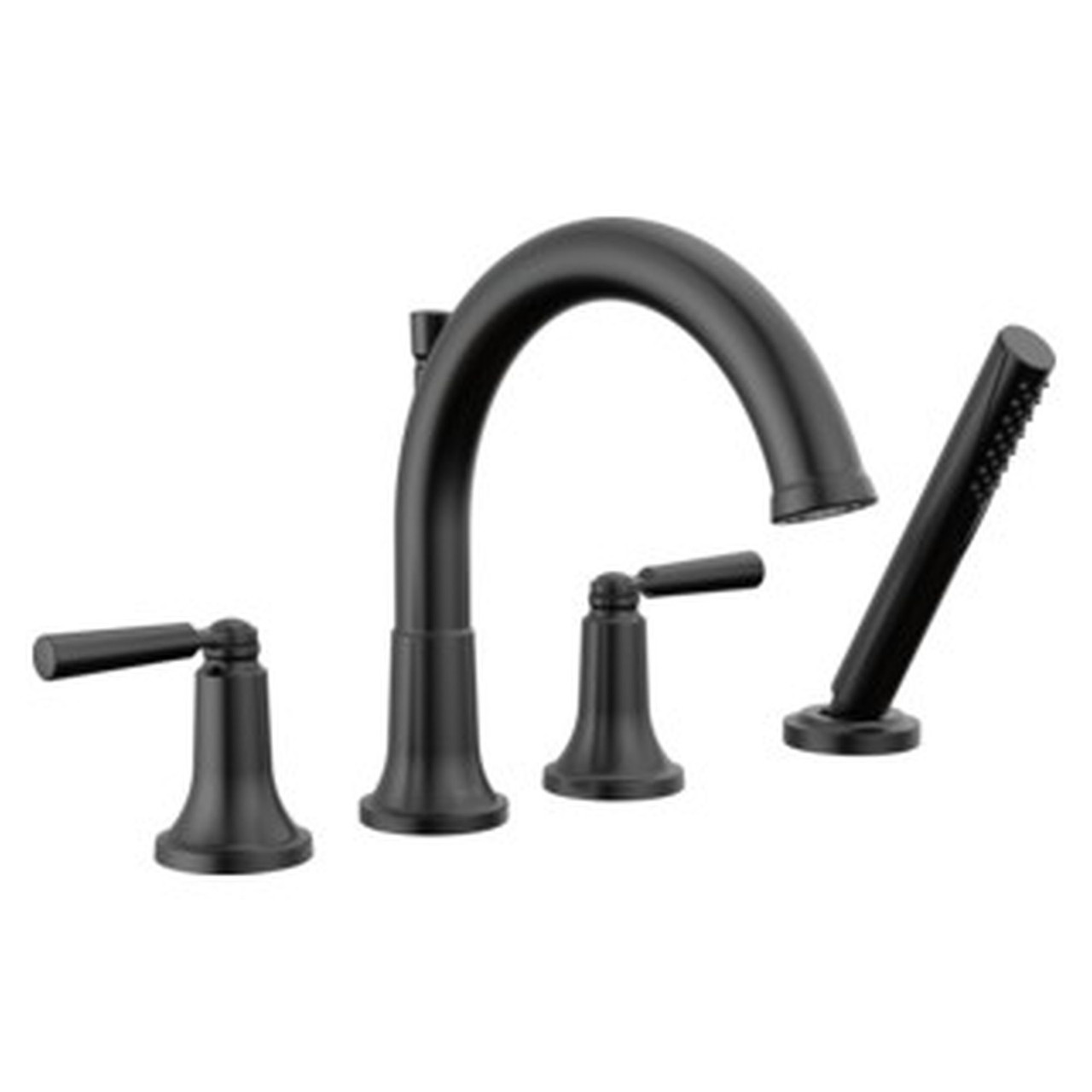 T4735-BL SAYLOR Delta SAYLOR Roman Tub Trim with Hand Shower, Matte Black