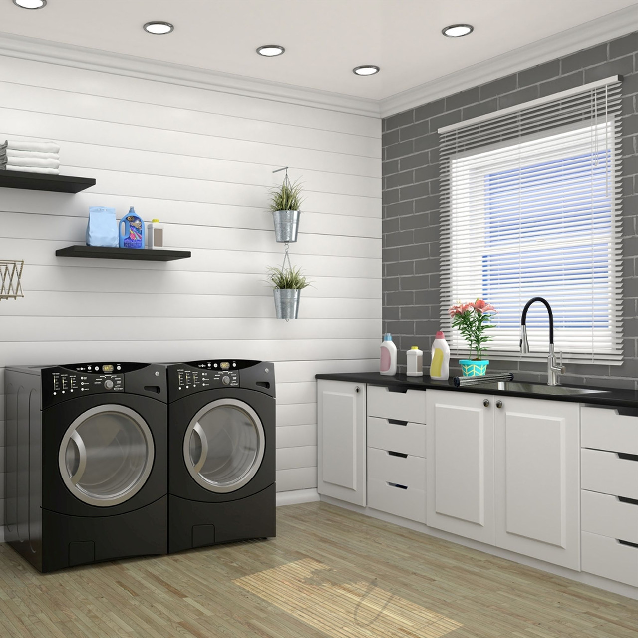 LSA2-252212-BS 25-in x 22-in x 12-in Stainless Steel Dual-Mount Laundry/Utility Sink Kit with Faucet and Accessories