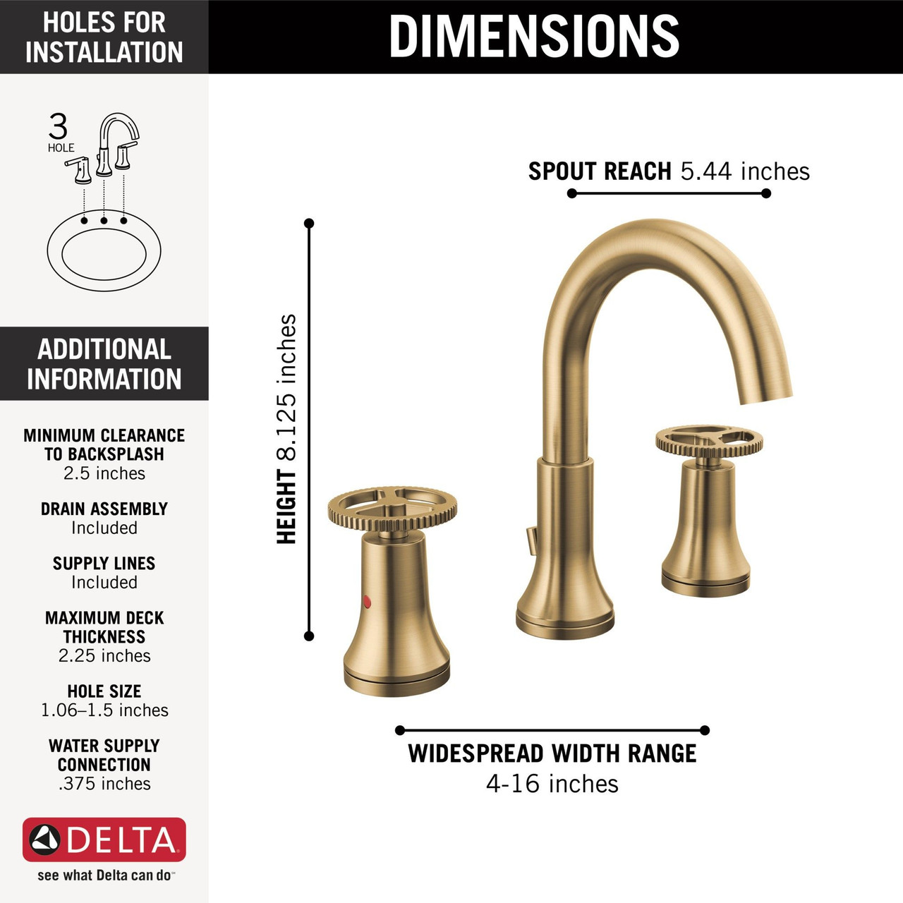 Delta 3558-CZMPU-DST Trinsic Two Handle Widespread Bathroom Faucet, Champagne Bronze