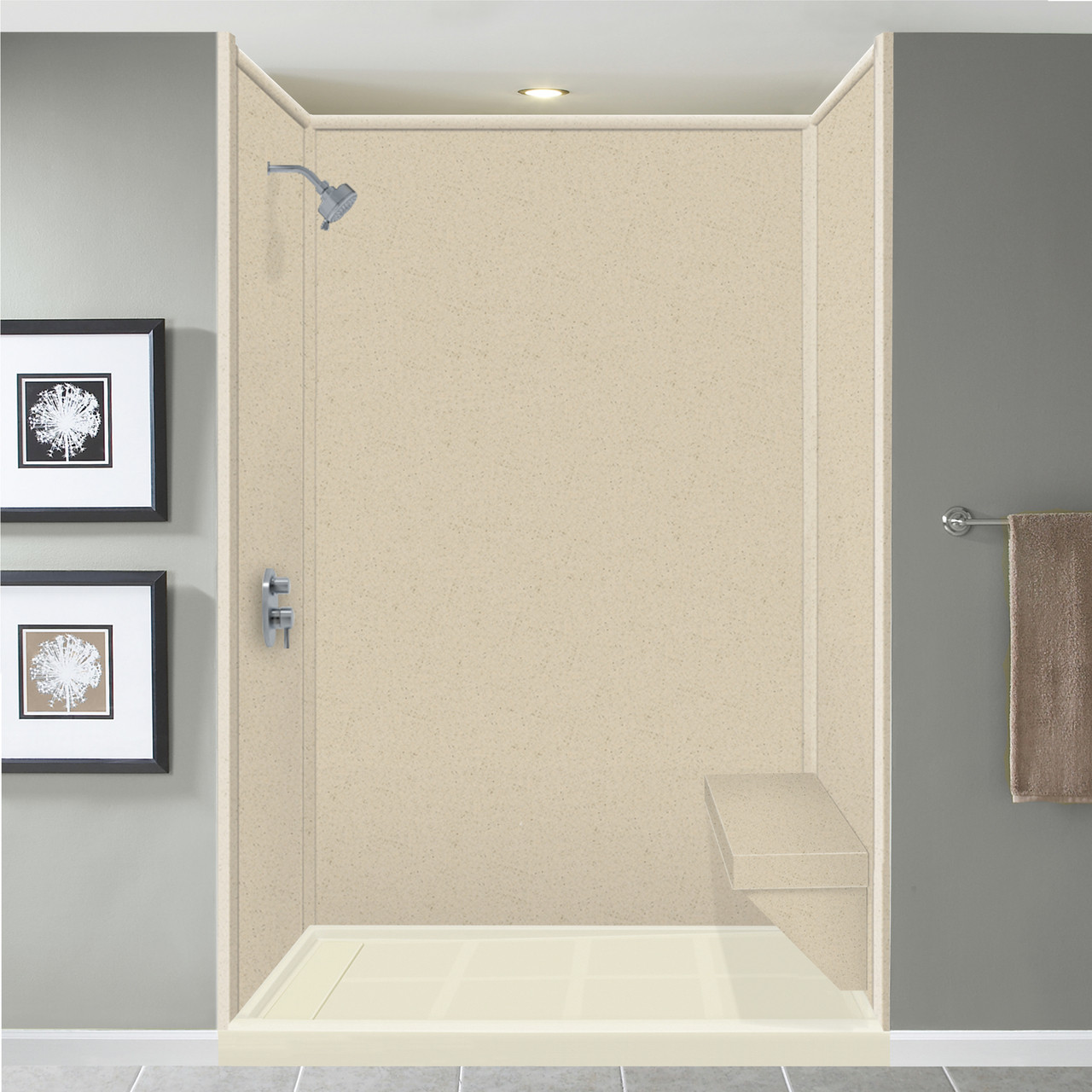 Transolid Studio Rectangular Shower Seat in Matrix Khaki