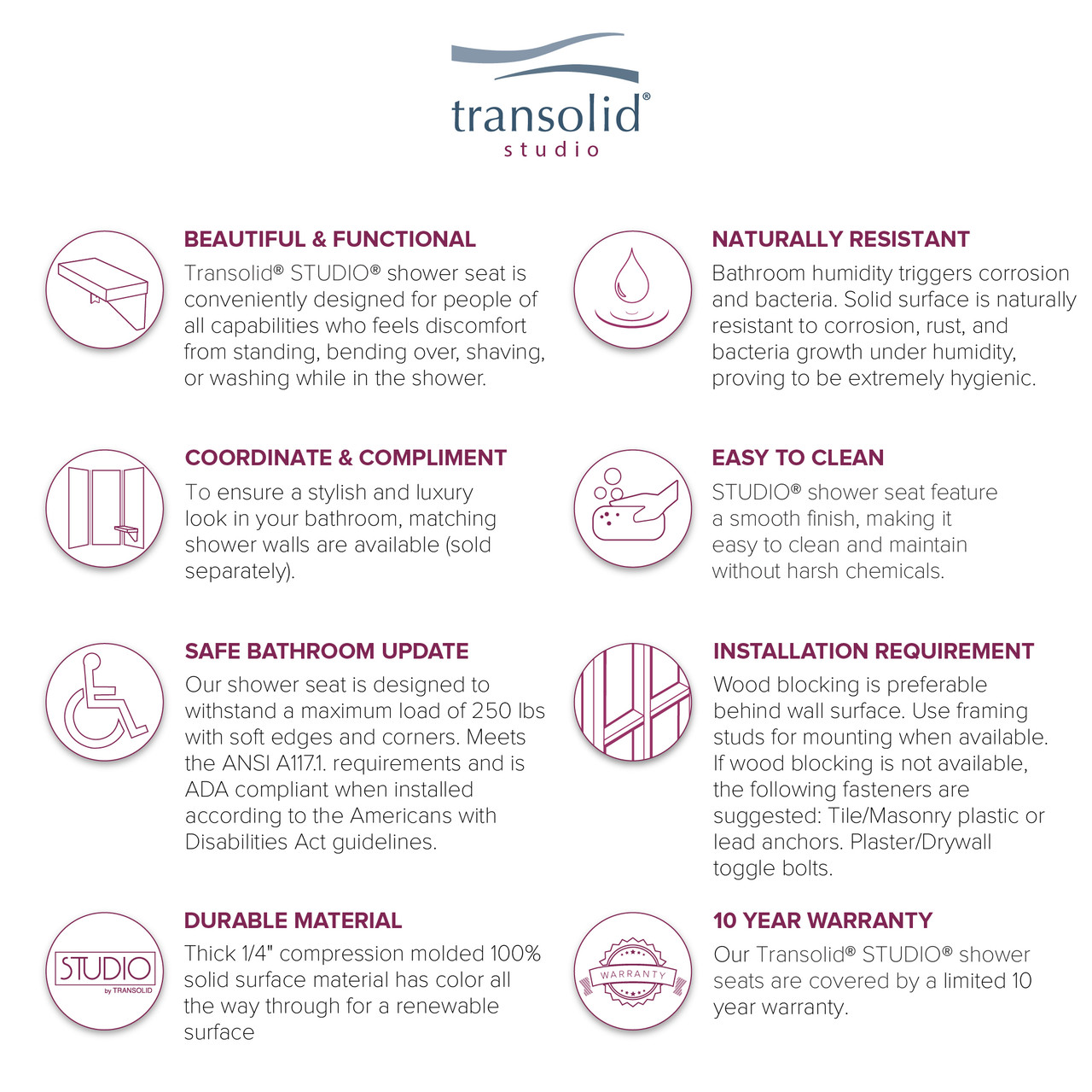 Studio Rectangular Shower Seat in Matrix Khaki