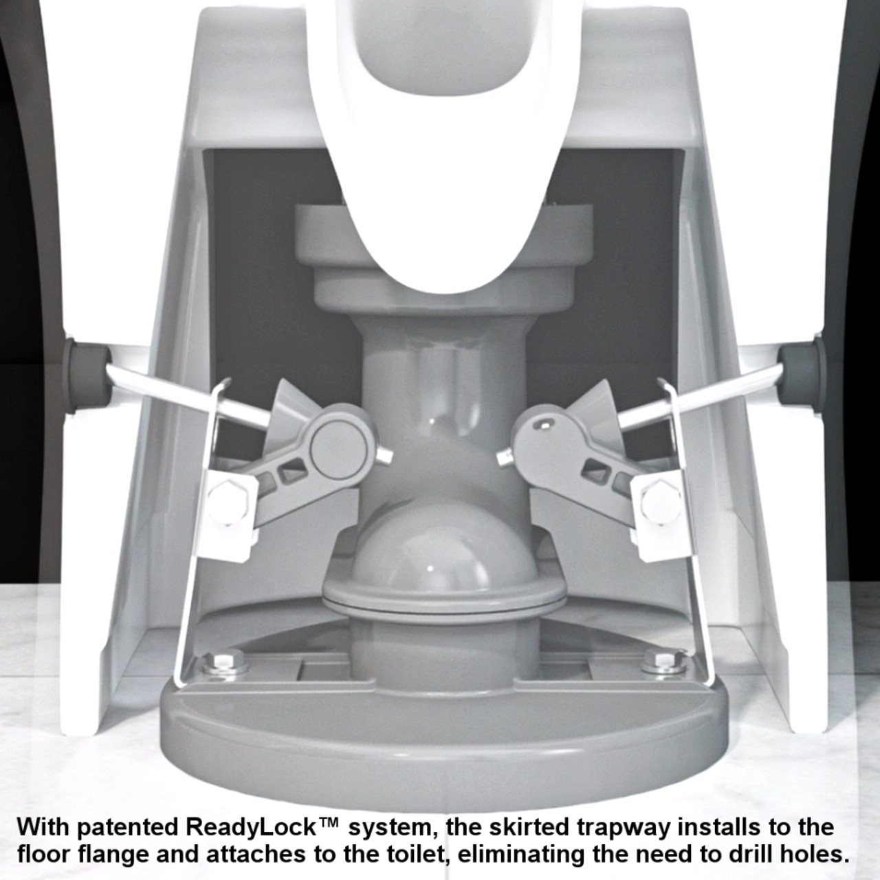Brella Skirted Elongated 2PC Toilet, In White Brella Skirted Elongated 2PC Toilet, In White