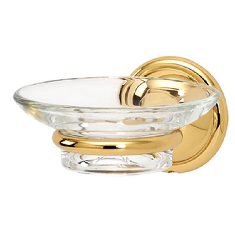 Soap Dish with Holder in Polished Brass