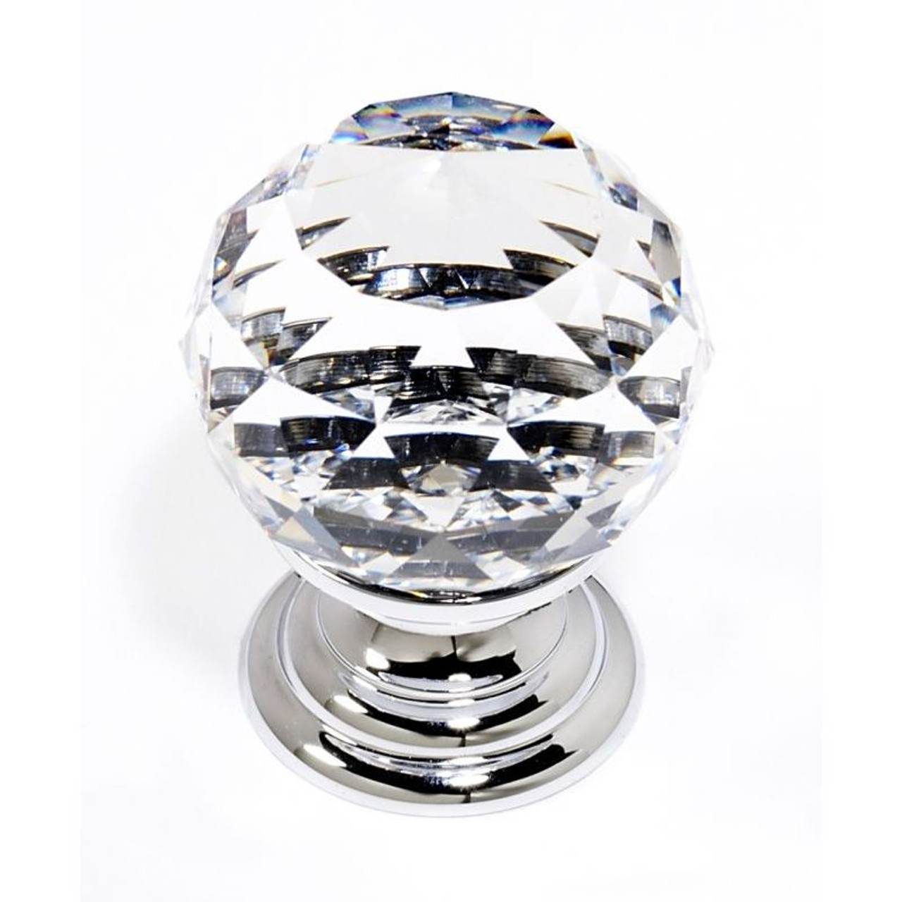 Alno Crystal C210-CLR/PC Traditional Knob in Polished Chrome