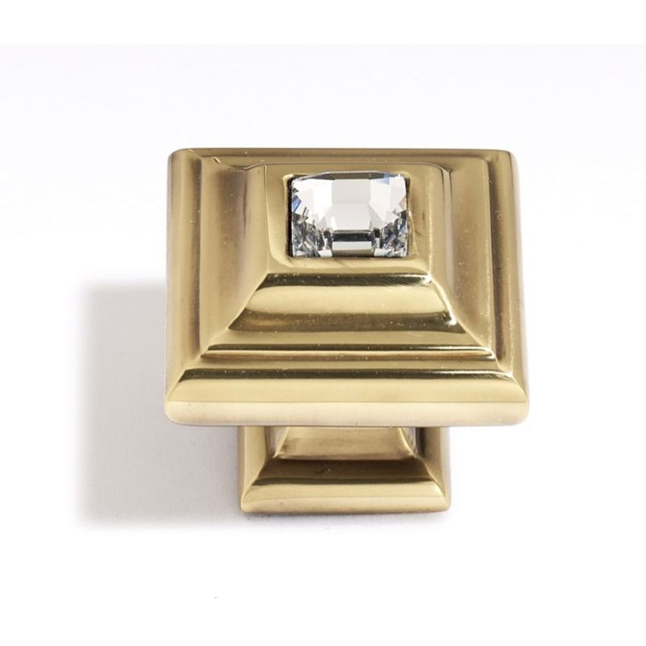 Alno Crystal C213-CLR/PA Traditional Knob in Polished Antique