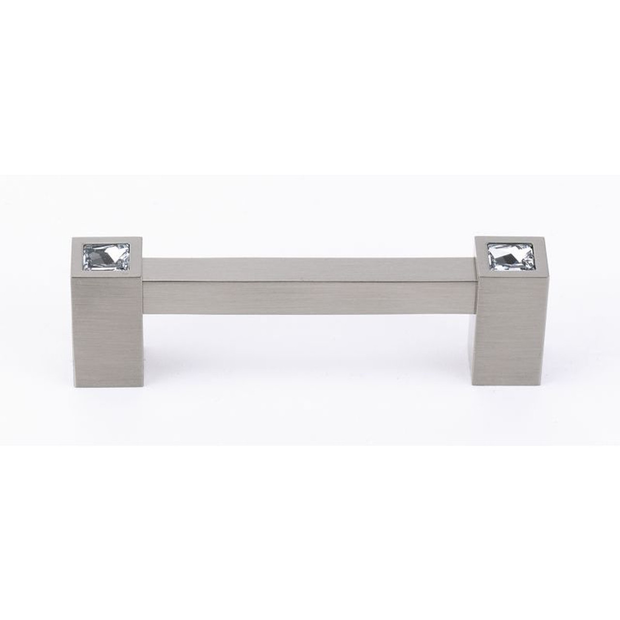 Alno Contemporary Crystal C718-35-SN Crystal Pull Modern in Satin Nickel