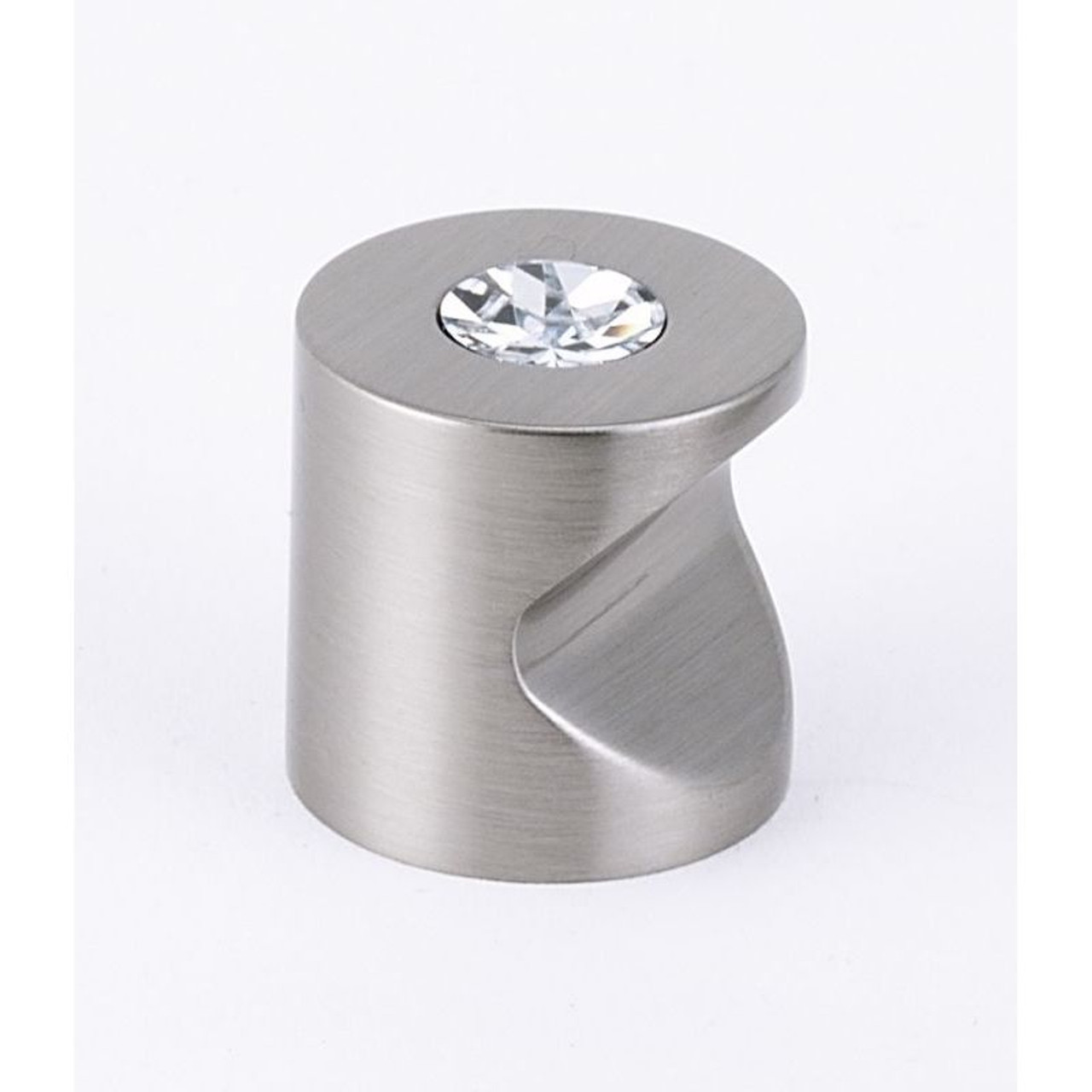 Alno Contemporary Crystal C823-1-SN Crystal Knob Modern 1-in in Satin Nickel