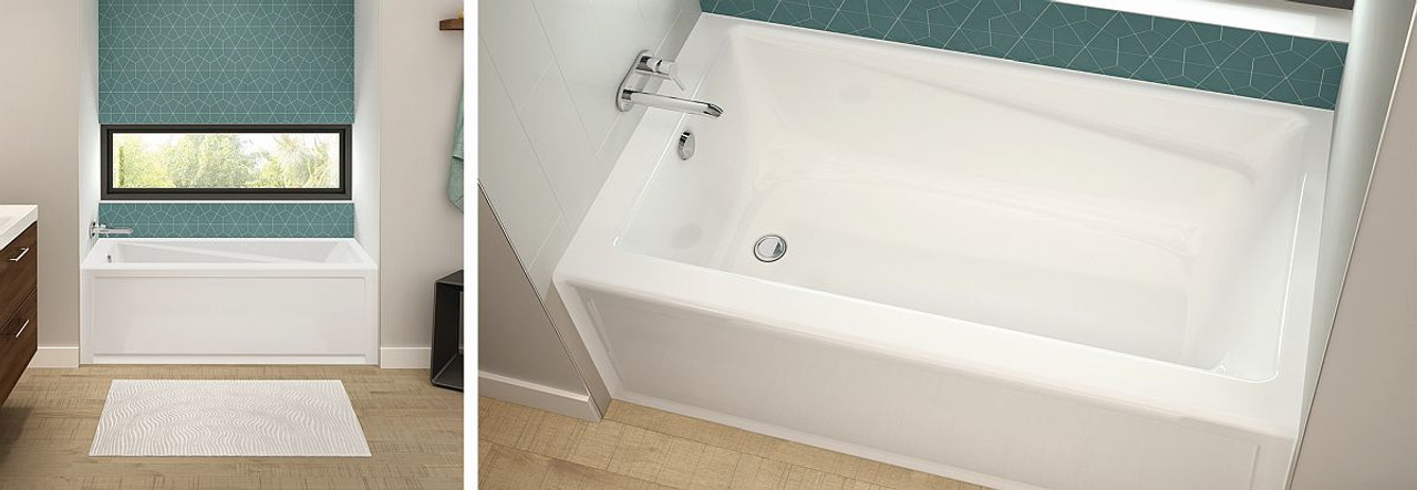 105520-R-000-001 60in x 32in x 18in Rectangular Acrylic Alcove Soaking Bathtub with Right Hand Drain, Integrated Tiling Flange and Skirt, in White 105520-R-000-001 60in x 32in x 18in Rectangular Acrylic Alcove Soaking Bathtub with Right Hand Drain, Integrated Tiling Flange and Skirt, in White