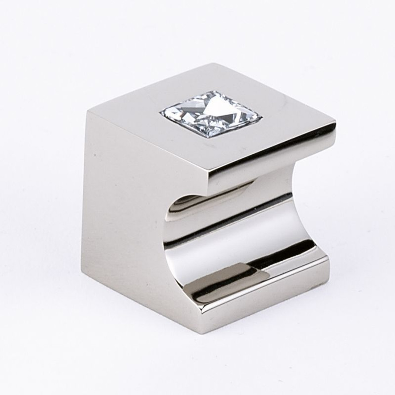 Alno Contemporary Crystal C853-1-PN Crystal Knob Modern 1-in in Polished Nickel