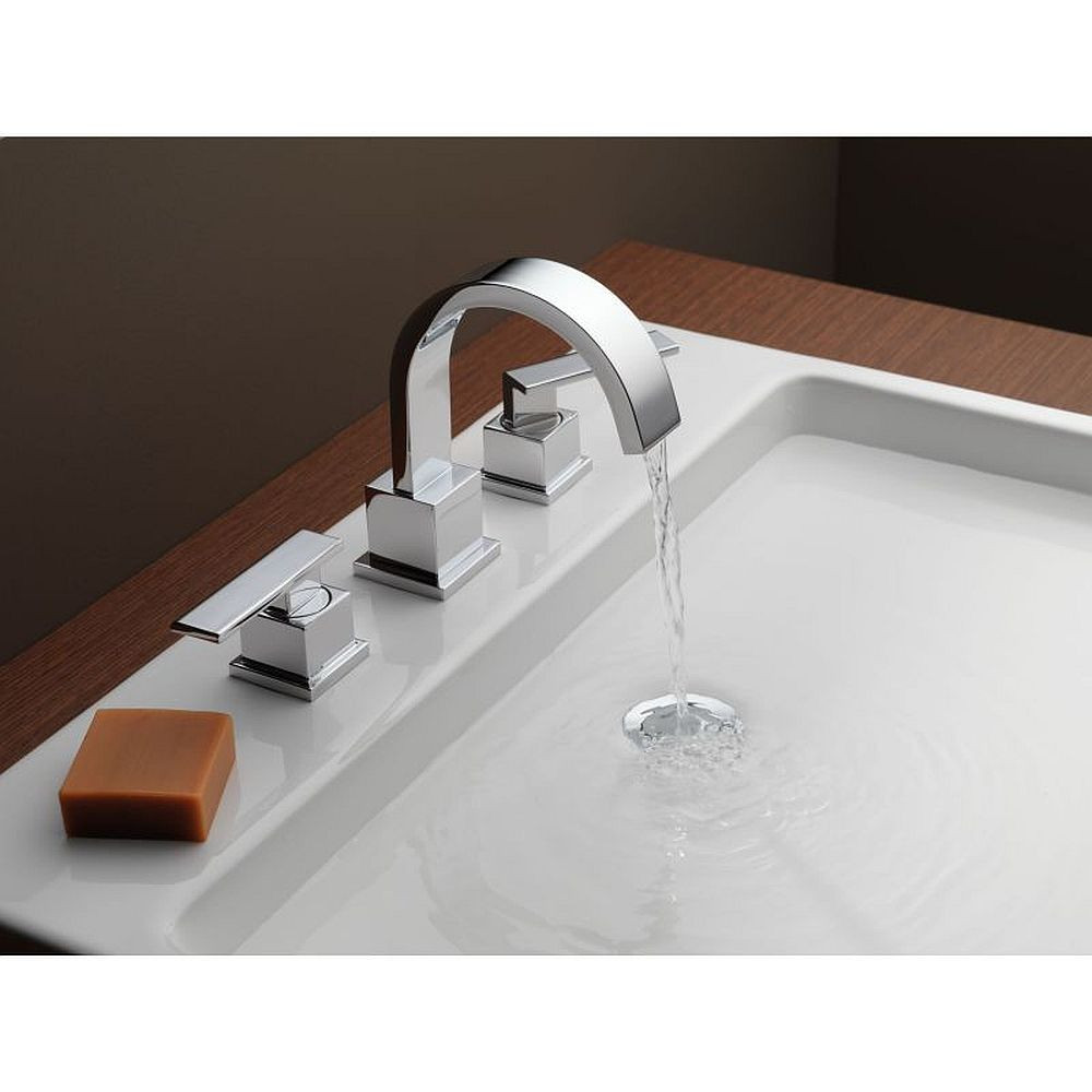 Two Handle Widespread Lavatory Faucet in Polished Chrome