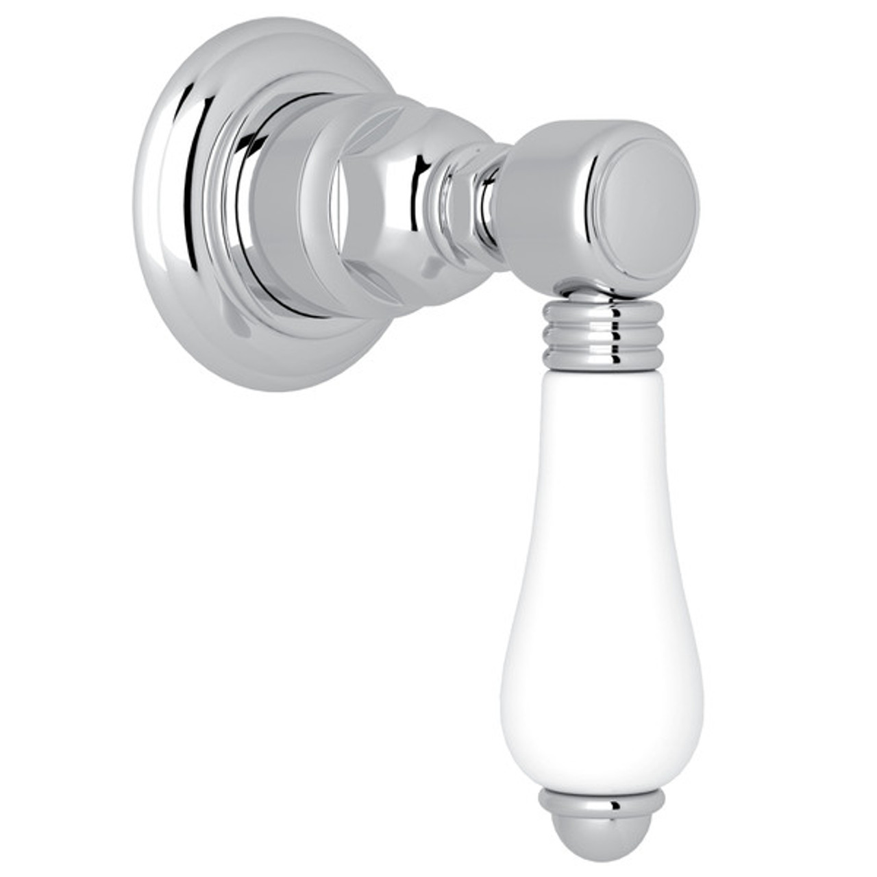 Rohl A4912LPAPCTO Trim for Volume Control and 4-Port Dedicated Diverter with White Porcelain Lever Handle, Polished Chrome