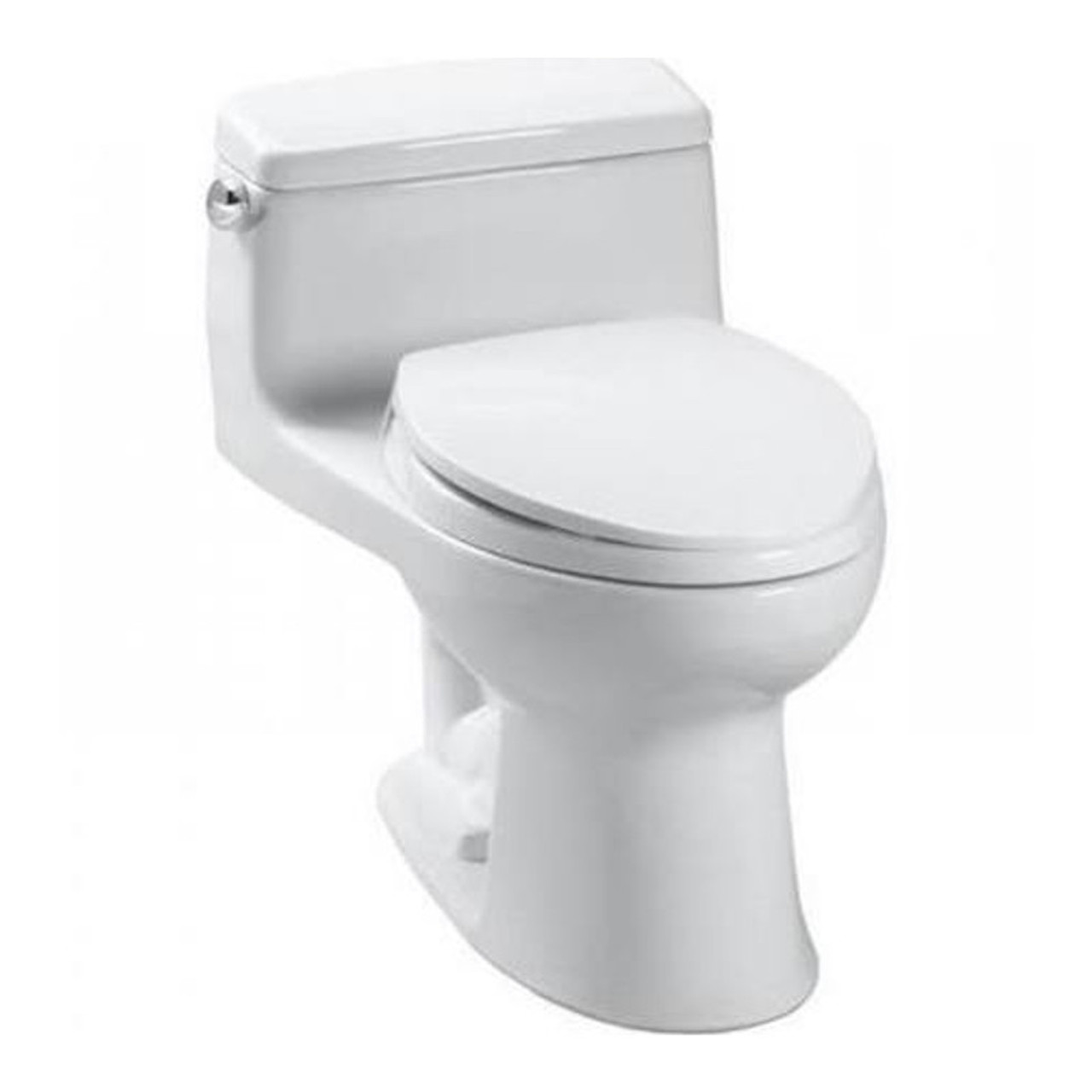 One Piece Elongated 1.28 GPF Toilet with Double Cyclone Flush System - Seat Included in Cotton