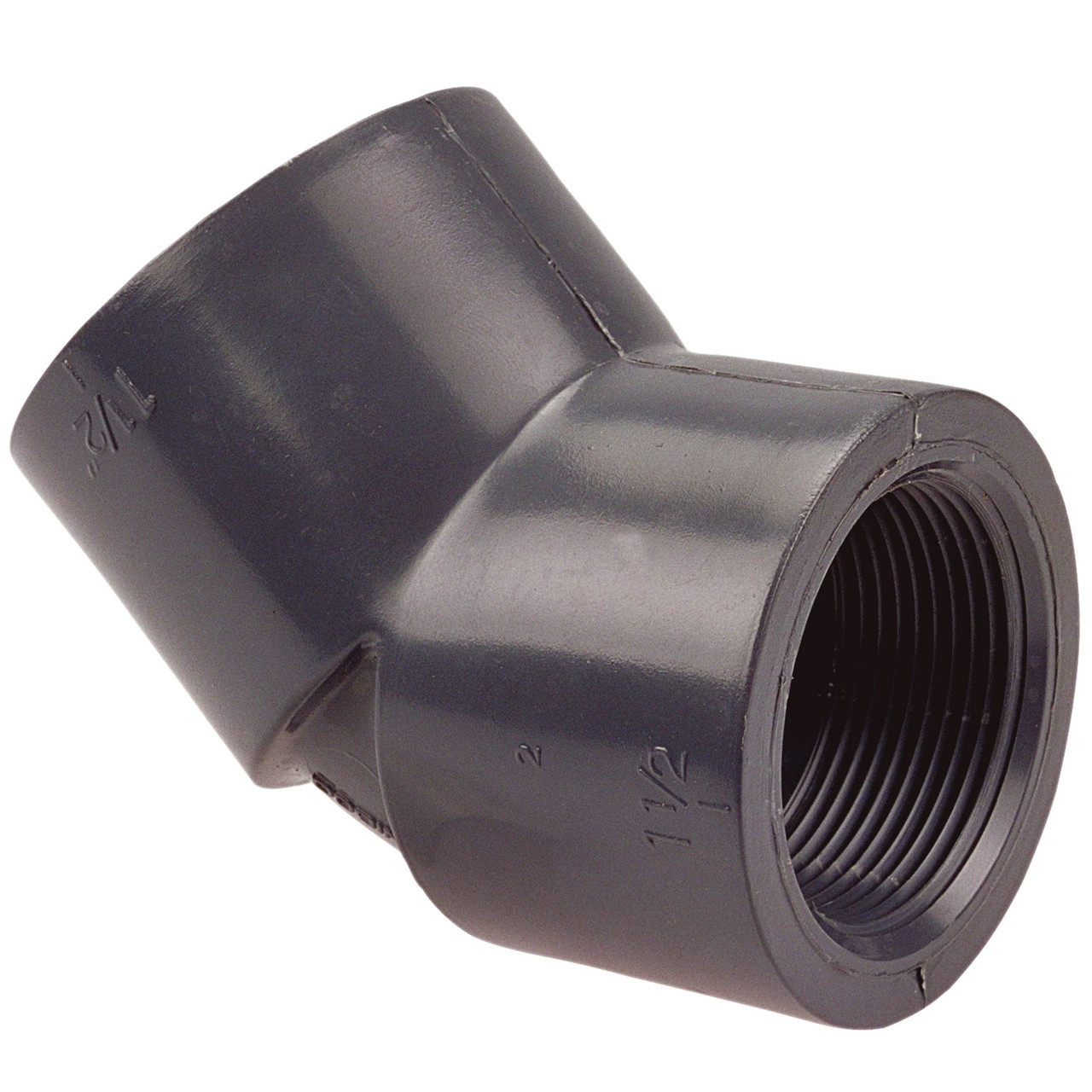 CA05700-B10 450633 11/4 THD 45 ELL PVC 80, Thread 45 Degrees  Elbow FPT x FPT - PVC Schedule 80, 4506-3-3  - Box of 10