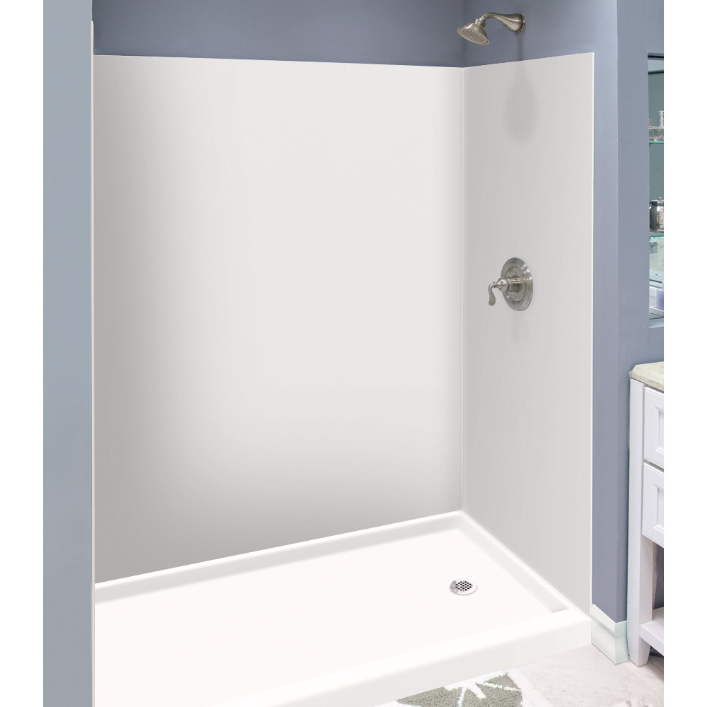 60" X 32" X 72" 4-Piece Alcove Shower Kit, In Grey