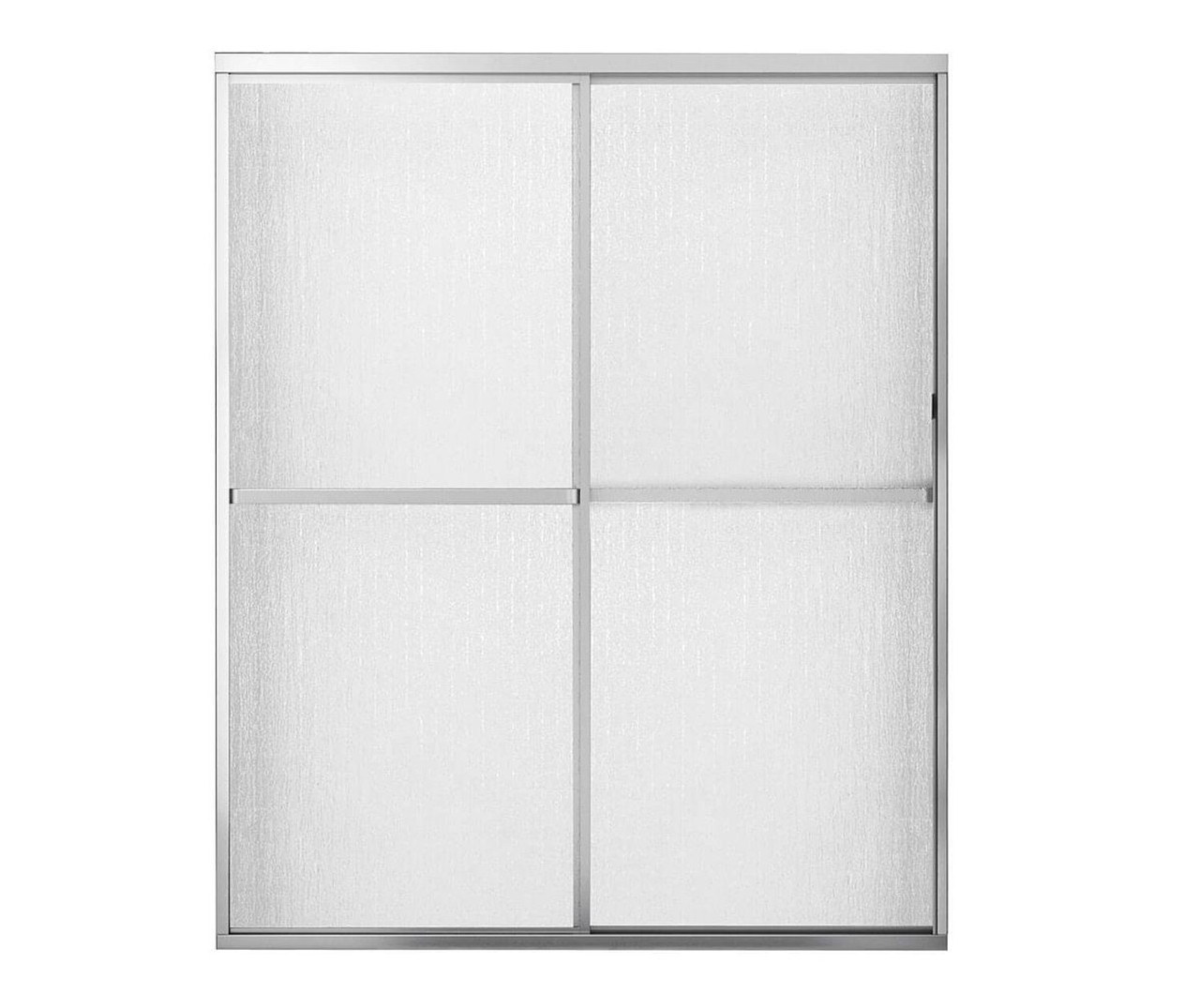 54 to 59.5in x 68in Framed Slider Alcove Shower Door with Raindrop Glass, in Chrome 54 to 59.5in x 68in Framed Slider Alcove Shower Door with Raindrop Glass, in Chrome