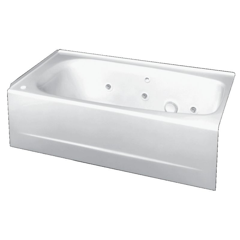 60-in x 32-in Americast Everclean Whirlpool with integral Apron, Tile Flange, and Right Hand Outlet