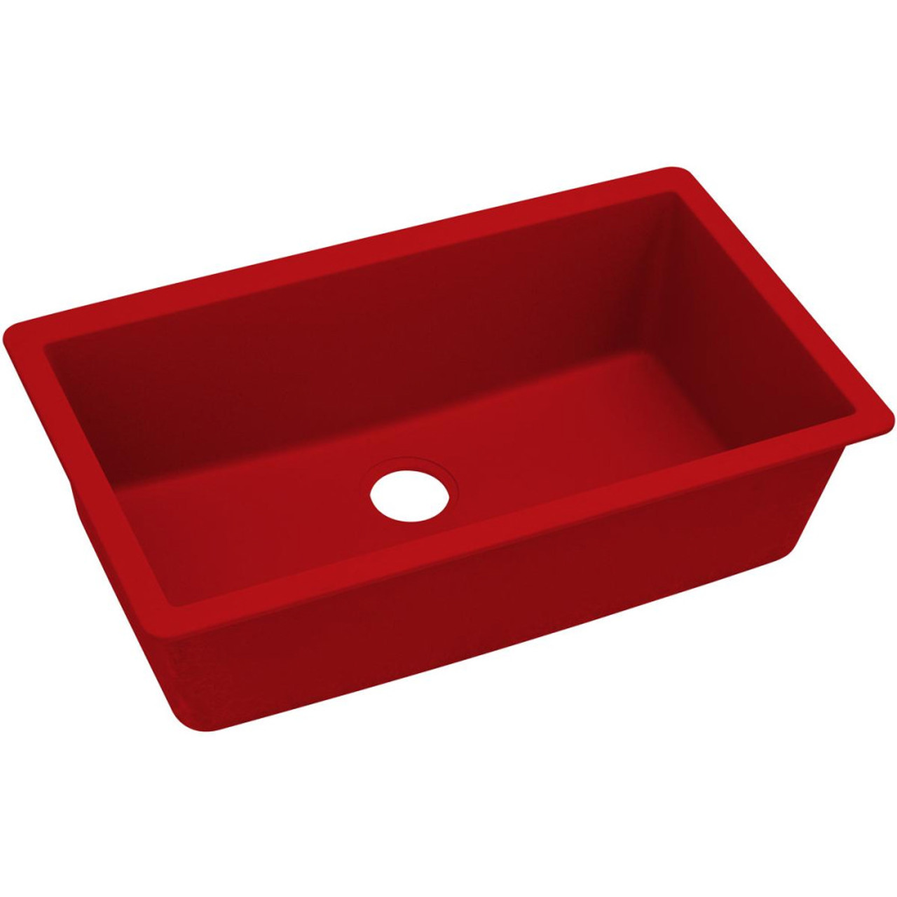 33" x 18-7/16" x 9-7/16" Quartz Single Bowl Undermount Sink in Maraschino
