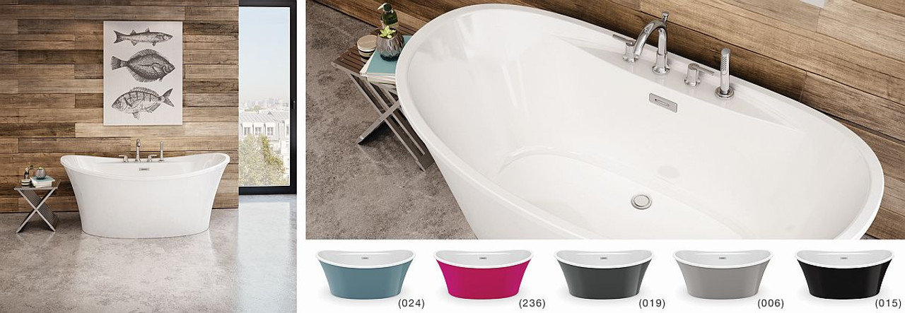 66in x 36in x 28in Oval Acrylic Freestanding Soaking Bathtub with Center Drain, in White 66in x 36in x 28in Oval Acrylic Freestanding Soaking Bathtub with Center Drain, in White