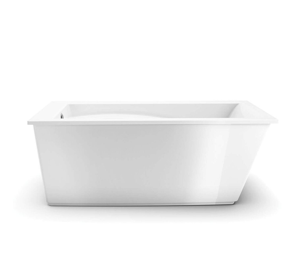 60in x 32in x 23in Rectangular Acrylic Freestanding Soaking Bathtub with End Drain, in White 60in x 32in x 23in Rectangular Acrylic Freestanding Soaking Bathtub with End Drain, in White