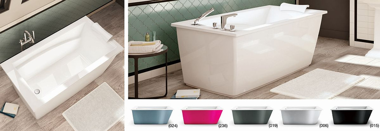 60in x 32in x 23in Rectangular Acrylic Freestanding Soaking Bathtub with End Drain, in White 60in x 32in x 23in Rectangular Acrylic Freestanding Soaking Bathtub with End Drain, in White