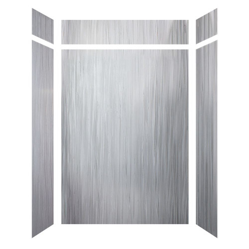LWKX60368412-186 Lusso 60-in x 36-in x 84/12-in Glue To Wall 6-Piece Transition Shower Wall Kit, Glacier Grey