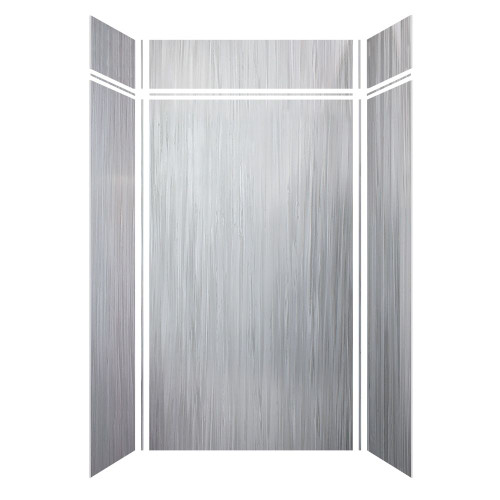 Transolid LWKX48368412-186 Lusso 48-in x 36-in x 84/12-in Glue To Wall 6-Piece Transition Shower Wall Kit, Glacier Grey