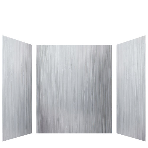 LWK606072-186 Lusso 60-in x 60-in x 72-in Glue to Wall 3-Piece Shower Wall Kit, Glacier Grey