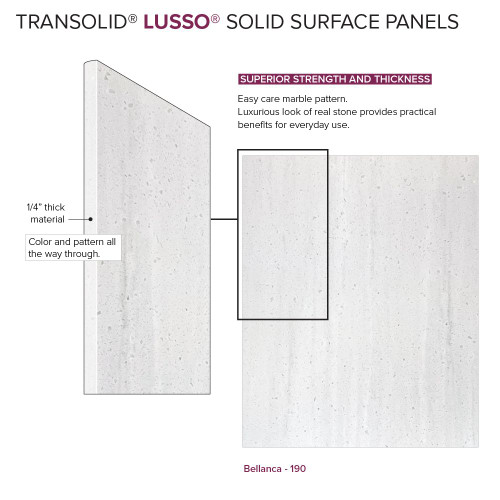 Transolid LW4872-190 Lusso 48-in x 72-in Glue to Wall Wall Panel, Bellanca