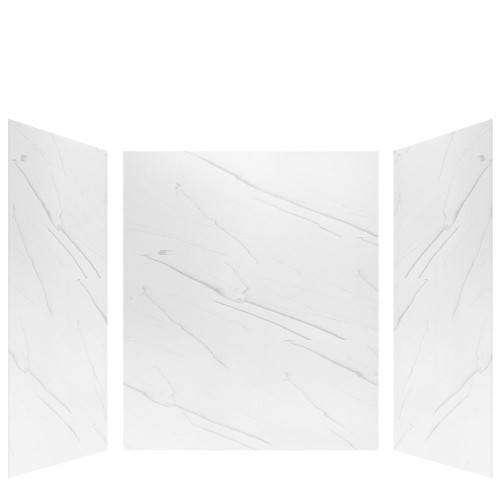 Transolid LWK606072-181 Lusso 60-in x 60-in x 72-in Glue to Wall 3-Piece Shower Wall Kit, Palladio White