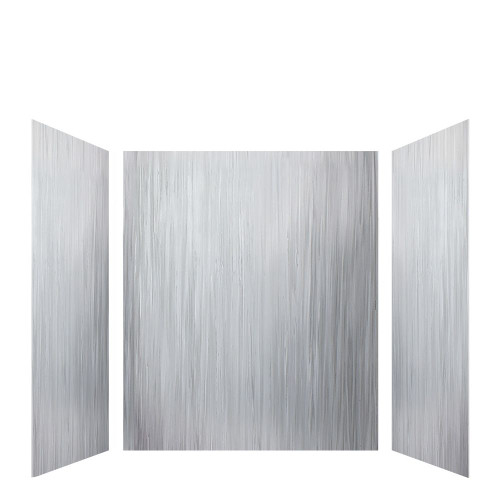 Transolid LWK604872-186 Lusso 60-in x 48-in x 72-in Glue to Wall 3-Piece Shower Wall Kit, Glacier Grey