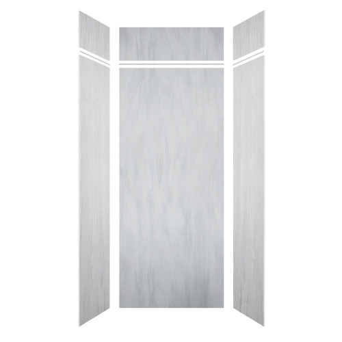 LWKX36368412-186 Lusso 36-in x 36-in x 84/12-in Glue To Wall 6-Piece Transition Shower Wall Kit, Glacier Grey