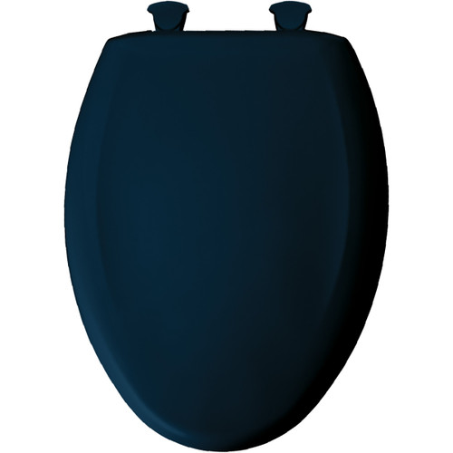Plastic Elongated Slow-Close Toilet Seat in Navy