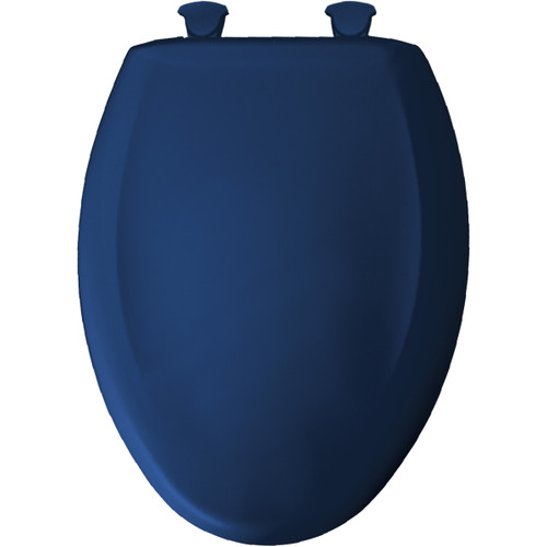 Plastic Elongated Slow-Close Toilet Seat in Colonial Blue