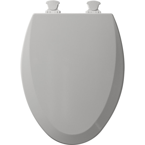 Wood Elongated Toilet Seat in Silver