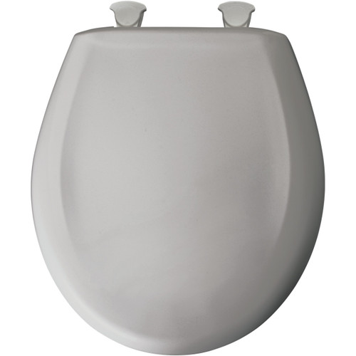 Plastic Round Slow-Close Toilet Seat in Silver